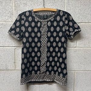 J. Crew Cotton Pattern Block T-Shirt Blouse